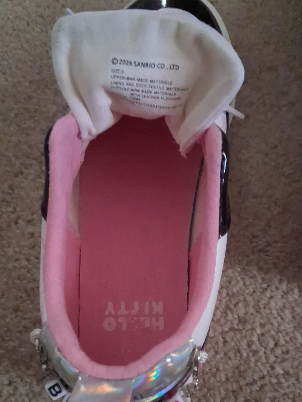 Hello Kitty Kids' Pink & Black Lace-Up Sneakers